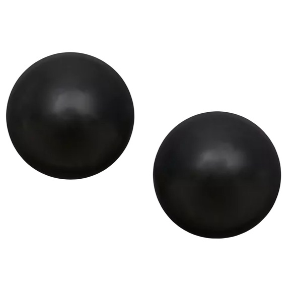 VINTAGE • Ahbra Cale Black Button Earrings - Picture 1 of 3